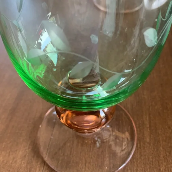 Vintage reverse watermelon by Pfaltzgraff Napoli goblets - Picture 3 of 4